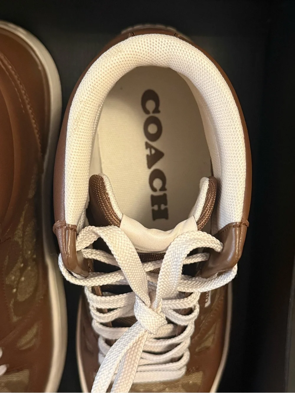 COACH CC736 MENS CLIP COURT HIGH TOP SNEAKER IN SIGNATURE CANVAS SATTLE SIZE 7D